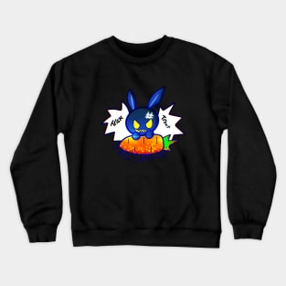 Cute Jack O Lantern Bunny Halloween Trick Or Treat Graphic Illustration Novelty Crewneck Sweatshirt